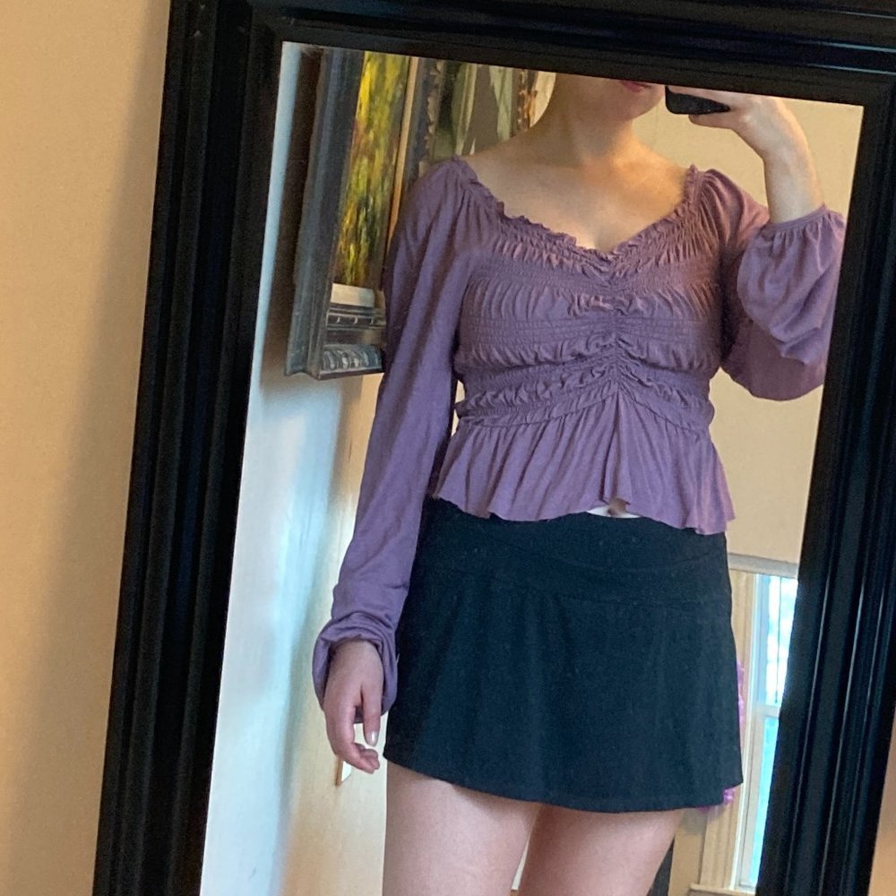 Flowing Corset-Waist Long Sleeve
